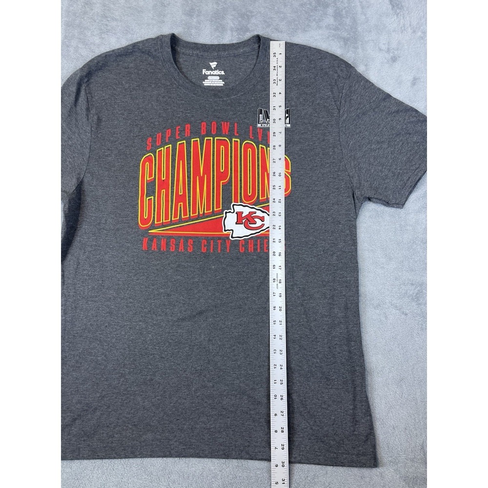 Fanatics Shirt Mens XL Gray‎ NFL Kansas City Chiefs Super Bowl Champs LVIII 58 - Picture 6 of 8